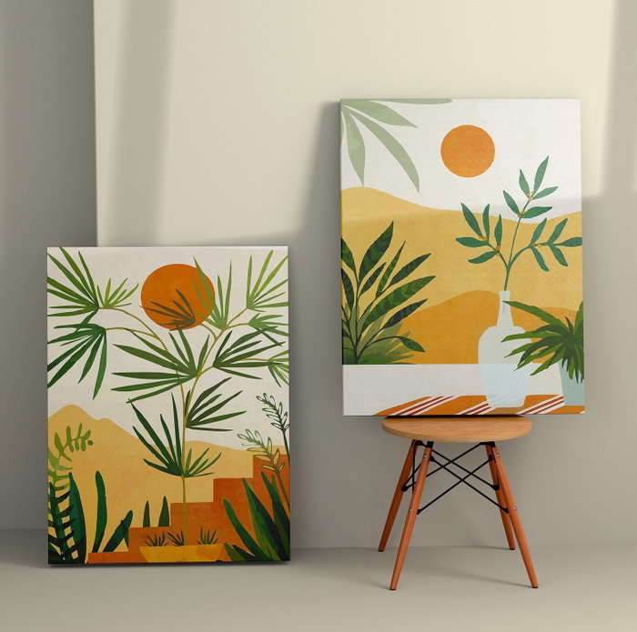 Wallity Juego de 2 Lienzos Decorativos 50 x 70 cm Wallity Juego de 2 Lienzos Decorativos 50 x 70 cm